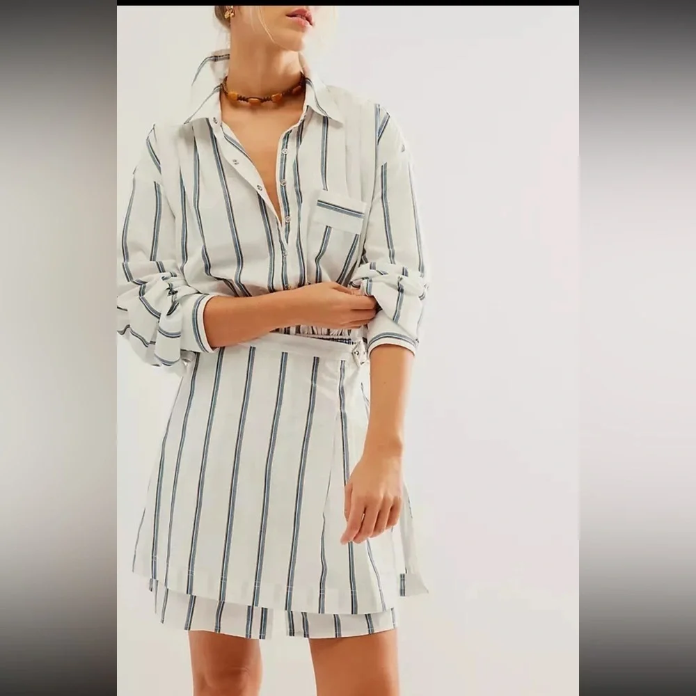 NWT Free People High Vibrations Shirt Dress Size S - Picture 2 of 10